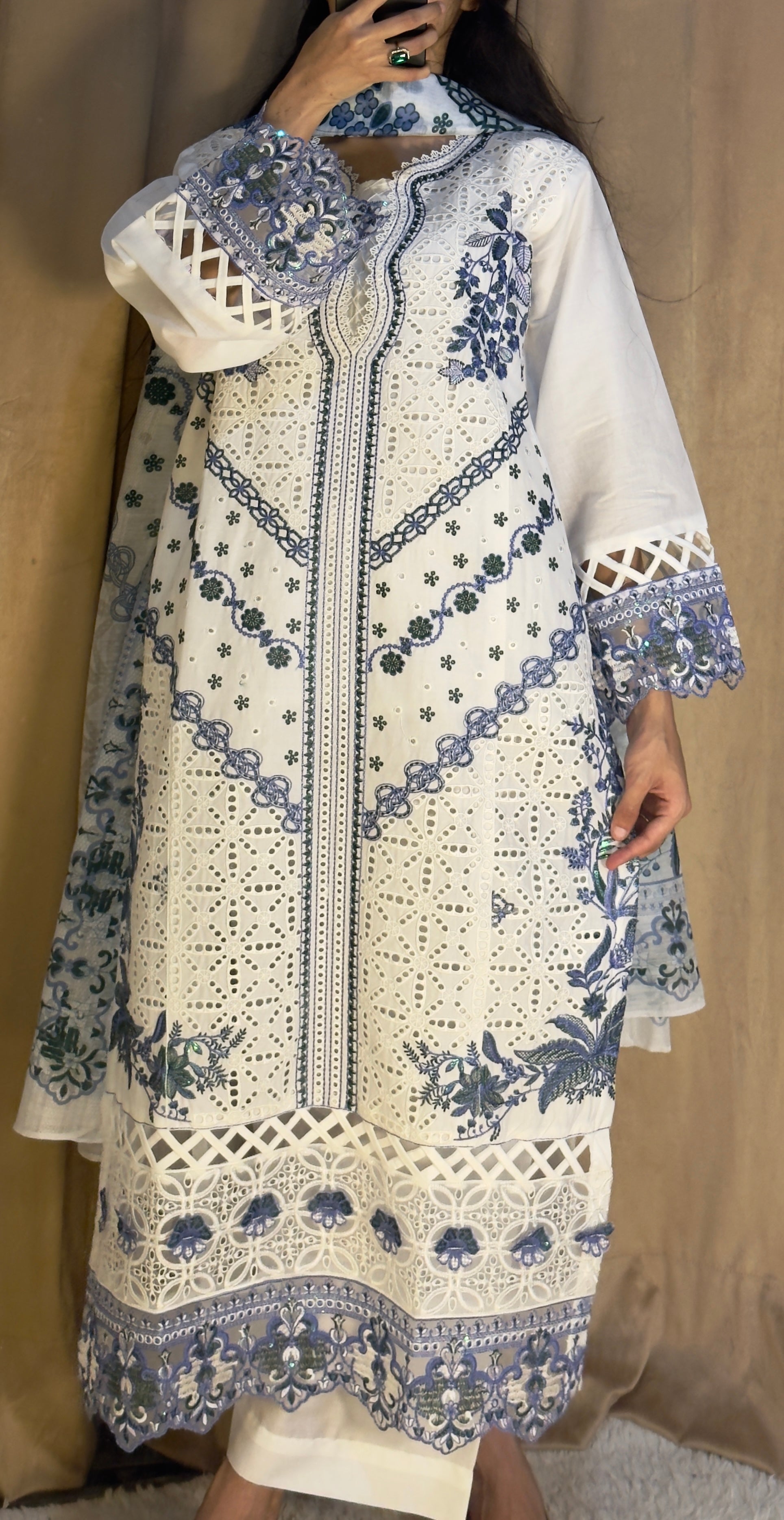 BEST SELLING - ELA NOOR 3PC EMBROIDERED DRESS
