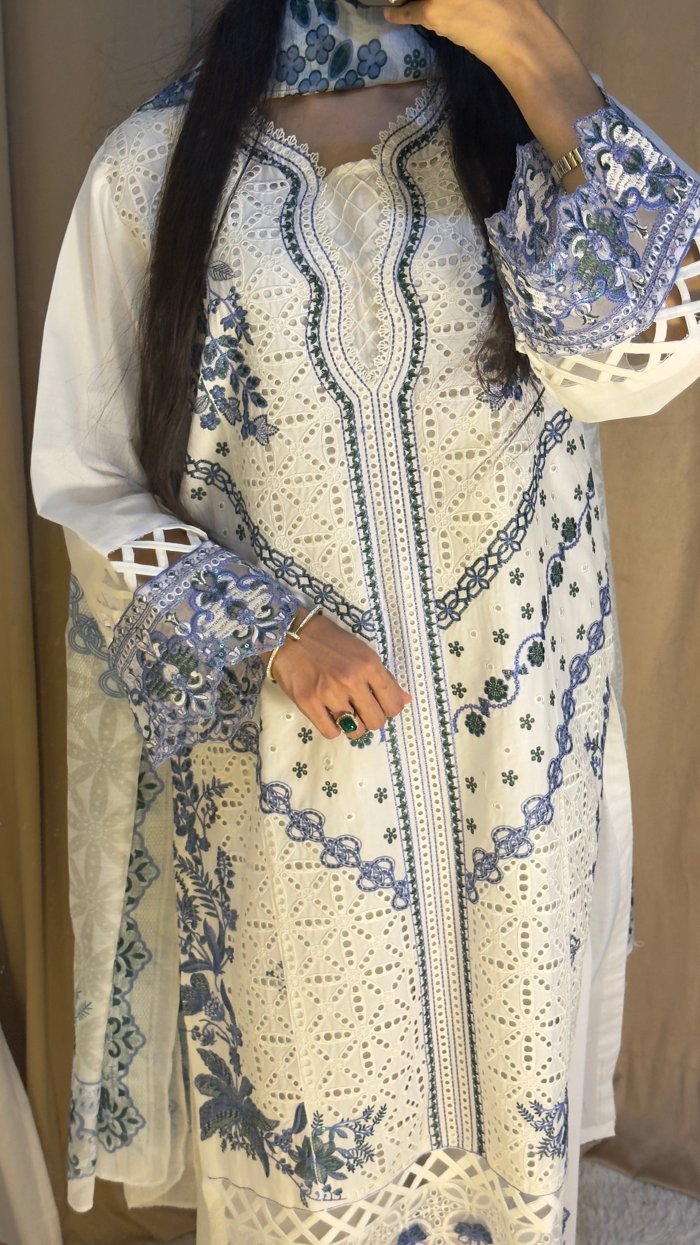 BEST SELLING - ELA NOOR 3PC EMBROIDERED DRESS