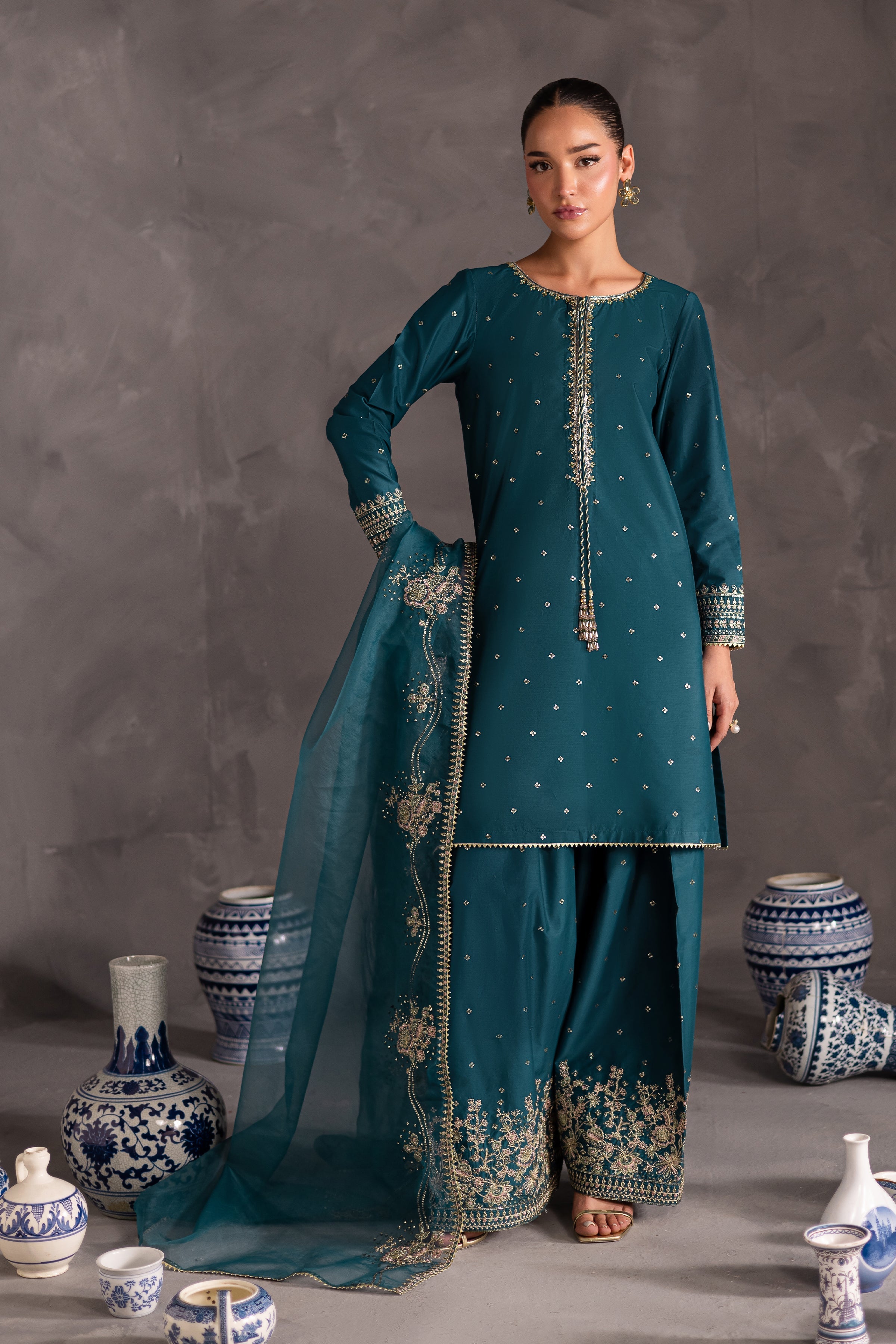 Best Selling - MAAND 3PC EMBROIDERED DRESS