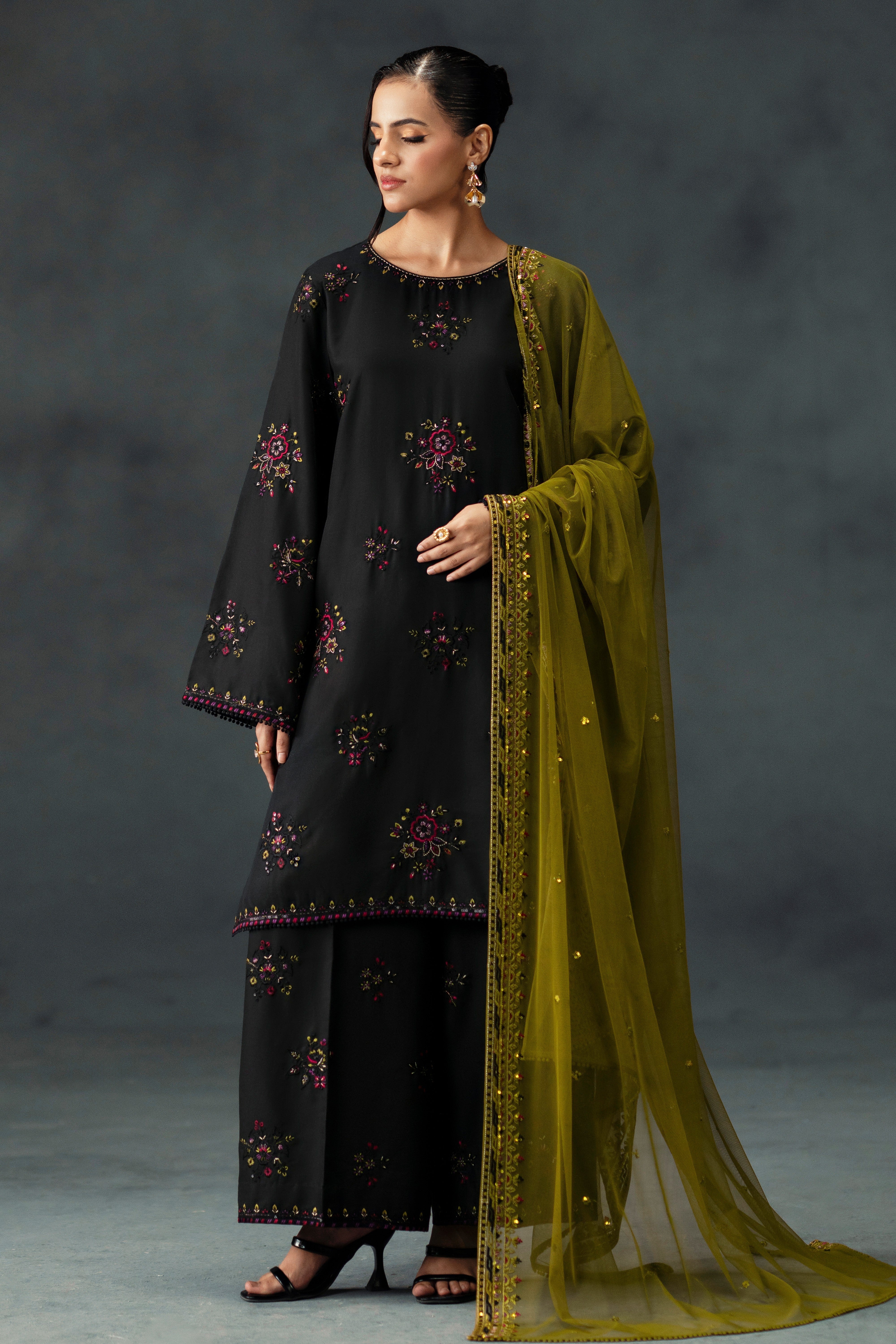 Best Selling - MADIHA 3PC EMBROIDERED DRESS