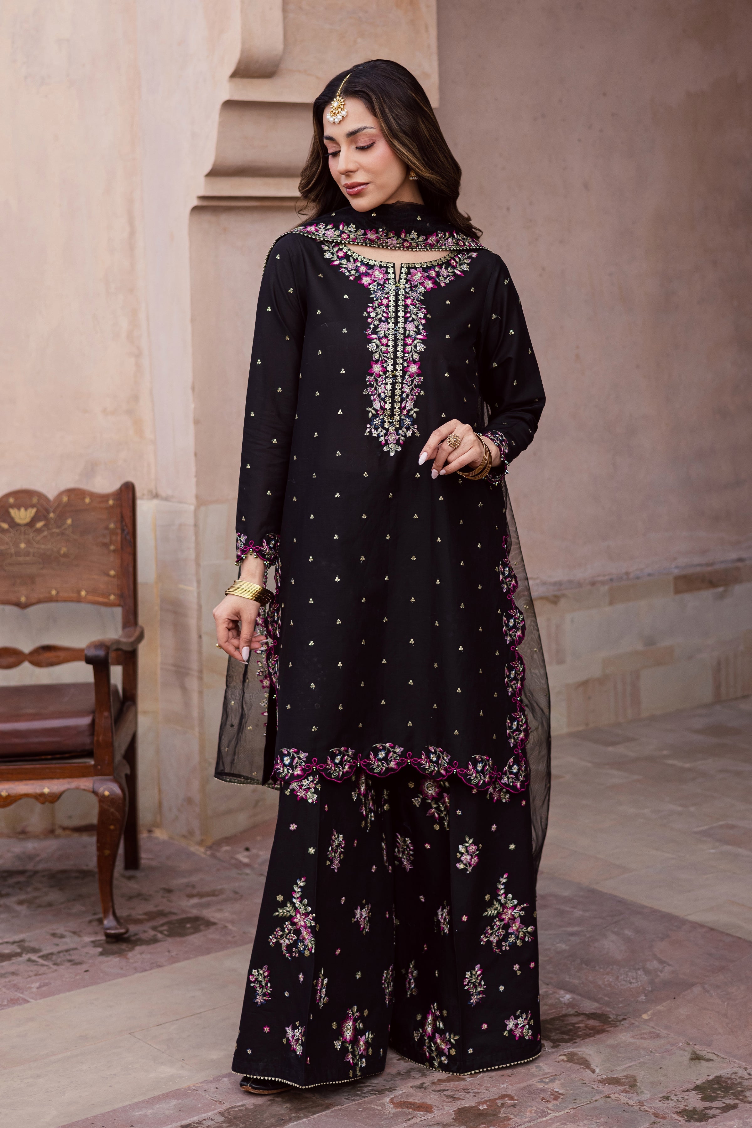 Best Selling - HOZIER 3PC FESTIVE EMBROIDERED DRESS
