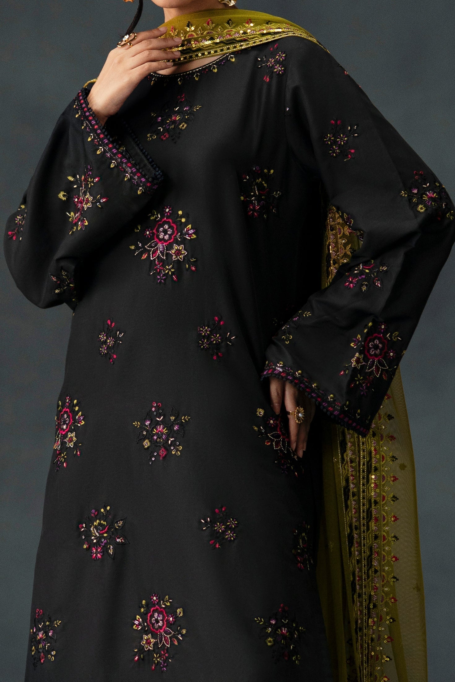 Best Selling - MADIHA 3PC EMBROIDERED DRESS