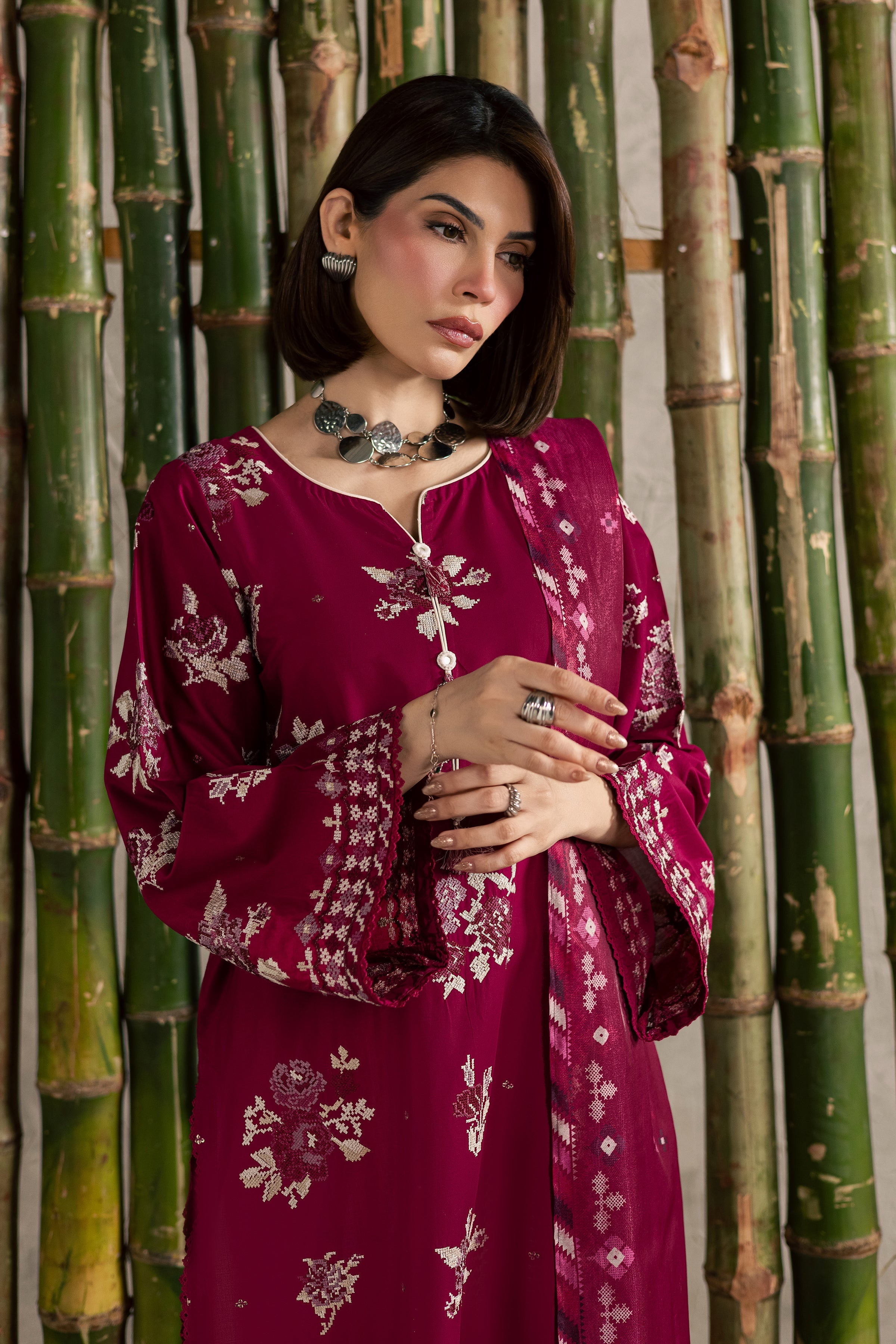 Best Selling - PINK OLIVER 3PC EMBROIDERED DRESS